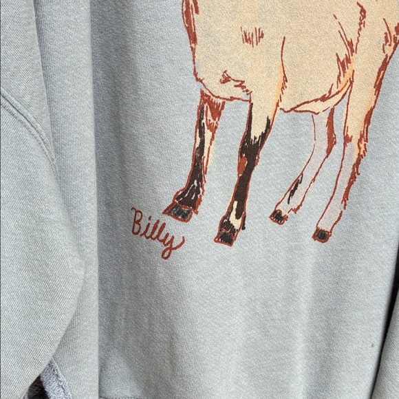 Free people NWOT Gray Sweatshirt with Goat Graphic - Picture 2 of 5